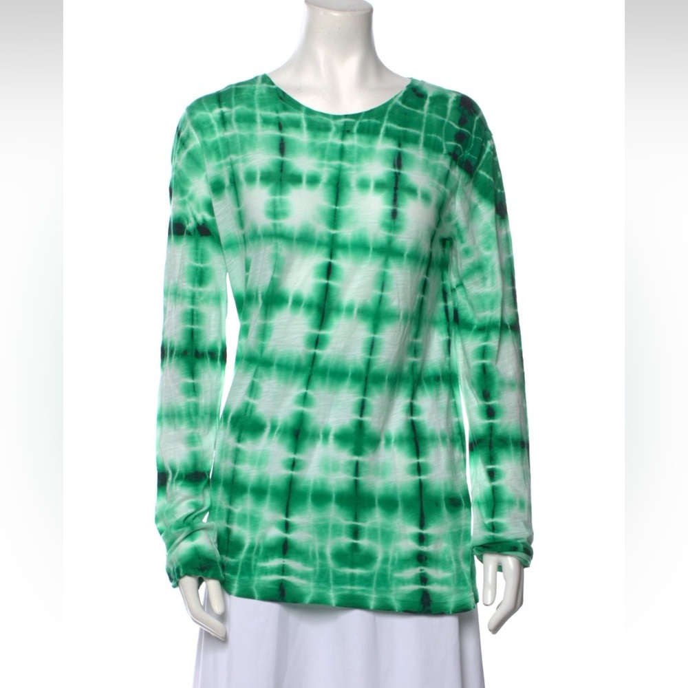 Proenza Schouler Green Tie Dye Cotton Shirt